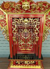 Phụ Kiện Đồ Gỗ - Khám Thờ N52S39C82 - Gỗ mít/dổi sơn sơn thếp vàng