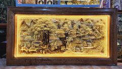 Tranh Cội Nguồn Quê Hương Kích Thước 170 x 90- Đồng Vàng, Dát Vàng - Khung Gỗ Sồi Nga