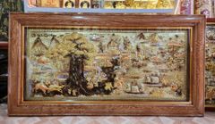 Tranh Cội Nguồn Quê Hương Kích Thước 170 x 90- Đồng Vàng, Dát Vàng - Khung Gỗ Sồi Nga