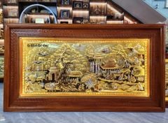 Tranh Cội Nguồn Quê Hương  Kích Thước 243 X133- Đồng Vàng, Dát Vàng - Khung Gỗ Sồi Nga
