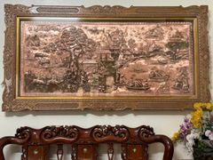 Tranh Cội Nguồn Quê Hương Kích Thước 230 x 120 - Đồng Đỏ, Giả Cổ  - Khung Gỗ Sồi Nga