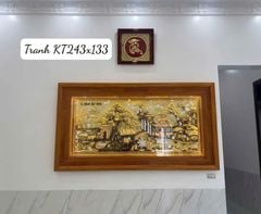 Tranh Cội Nguồn Quê Hương  Kích Thước 243 X133- Đồng Vàng, Dát Vàng - Khung Gỗ Sồi Nga