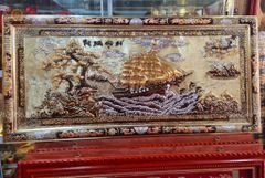 Tranh Thuận Buồm Xuôi Gió Kích Thước 170 x90  Đồng Vàng Dát Vàng - Khung Đồng