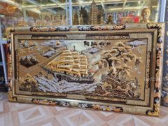 Tranh Thuận Buồm Xuôi Gió Kích Thước 170 x90  Đồng Vàng Dát Vàng - Khung Đồng