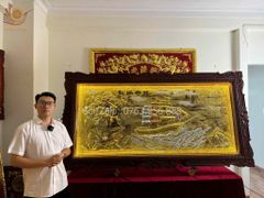 Tranh Thuận Buồm Xuôi Gió Kích Thước 230*120 Cm Đồng Vàng Xước Dát Vàng - Khung Hoa Tây.