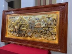 Tranh Cội Nguồn Quê Hương  Kích Thước 243 X133- Đồng Vàng, Dát Vàng - Khung Gỗ Sồi Nga