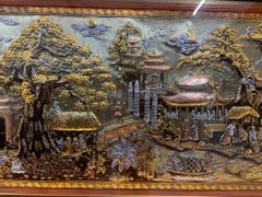 Tranh Cội Nguồn Quê Hương  Kích Thước 243 X133- Đồng Vàng, Dát Vàng - Khung Gỗ Sồi Nga