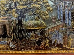 Tranh Cội Nguồn Quê Hương  Kích Thước 243 X133- Đồng Vàng, Dát Vàng - Khung Gỗ Sồi Nga