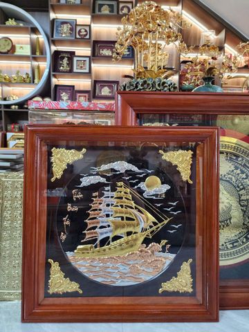 Tranh Thuận Buồm Xuôi Gió Kích Thước 80x 80 Đồng Vàng - Khung Sồi
