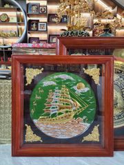 Tranh Thuận Buồm Xuôi Gió Kích Thước 80x 80 Đồng Vàng - Khung Sồi