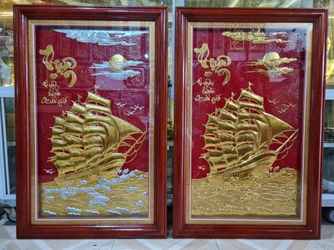 Tranh Thuận Buồm Xuôi Gió Kích Thước 70x110 Đồng Vàng - Khung Sồi