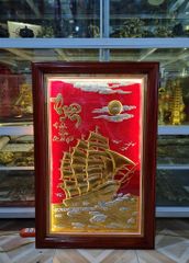 Tranh Thuận Buồm Xuôi Gió Kích Thước 70x110 Đồng Vàng - Khung Sồi
