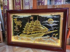 Tranh Thuận Buồm Xuôi Gió Kích Thước 110 x 70 Đồng Vàng - Khung Sồi
