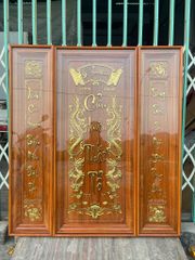 Tranh Thờ Cửu Huyền Thất Tổ Gỗ Gõ Đỏ  Kích Thước 115 x 127 Cm Gỗ Gõ Đỏ, Có Kính
