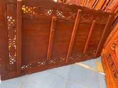 Tranh Gỗ Đồng Quê - Gỗ Hương Đỏ  - Khung Hoa Tây
