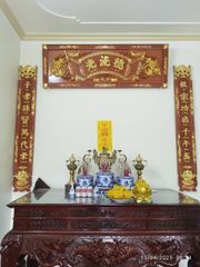 Bộ Hoành Phi Câu Đối Gỗ Liền Khối Kích Thước Hoành Phi 175*67*4 - Câu Đối 175*28*4 Gỗ Hương Đá Siêu Vân