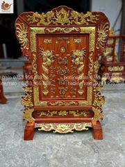 Phụ Kiện Đồ Gỗ- Bài Vị Cửu Huyền Thất Tổ -Gỗ hương giát vàng cao cấp