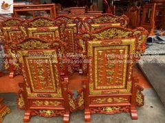 Phụ Kiện Đồ Gỗ- Bài Vị Cửu Huyền Thất Tổ -Gỗ hương giát vàng cao cấp