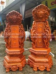 Phụ Kiện Đồ Gỗ- -Bài Vị Cửu Huyền Thất Tổ Hàng Kỹ Đục Chạm Tinh Xảo - Gỗ Hương Đá