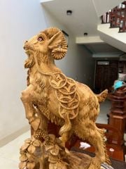 Tượng Linh Vật Nhất dương gỗ ngọc am đỏ chất gỗ già thơm liền khối Kt. Cao66. N32.s16