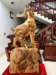 Tượng Linh Vật Nhất dương gỗ ngọc am đỏ chất gỗ già thơm liền khối Kt. Cao66. N32.s16