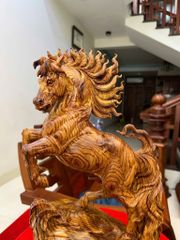 Tượng Linh vật Nhất mã gỗ cẩm việt hàng kỹ liền khối 100% siêu vân Kt Cao42. N23.s15