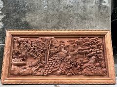 tranh gỗ Phú Quý Ngọc Đường  Gỗ hương đá 117 x 237 x 8