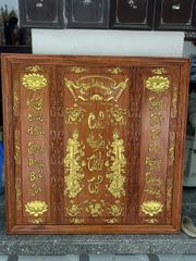 Tranh cửu huyền thất tổ gỗ  Hương đá Cao 117cm, ngang 108cm