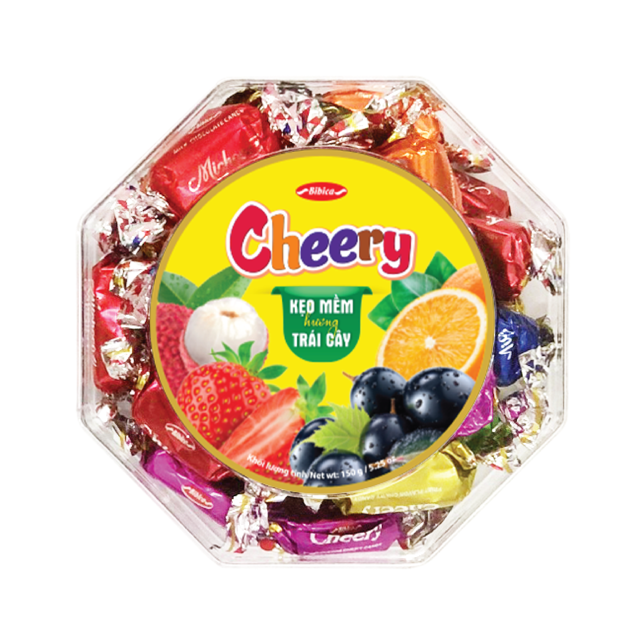  Kẹo mềm Cheery Bát giác Bibica 150g 