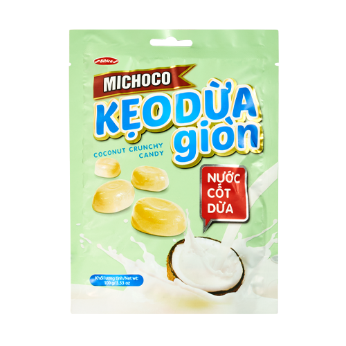  Kẹo Michoco Dừa Giòn Nước Cốt Dừa Bibica 100g 