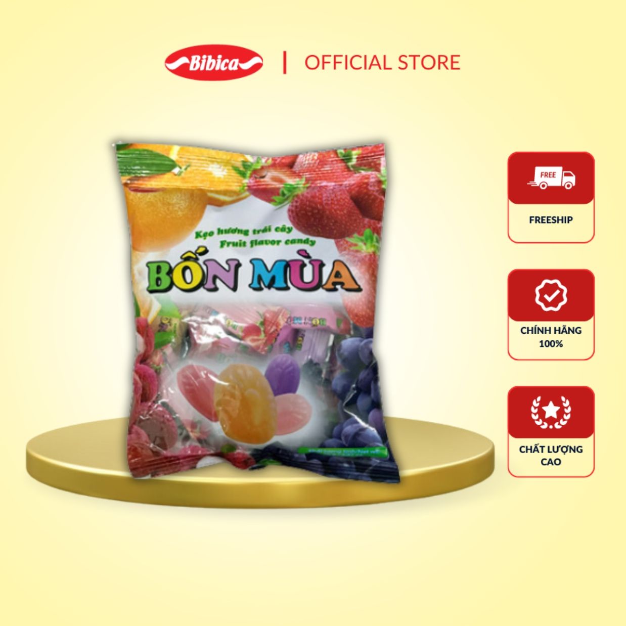  Kẹo Cứng Trái Cây Bốn Mùa Bibica 70g 