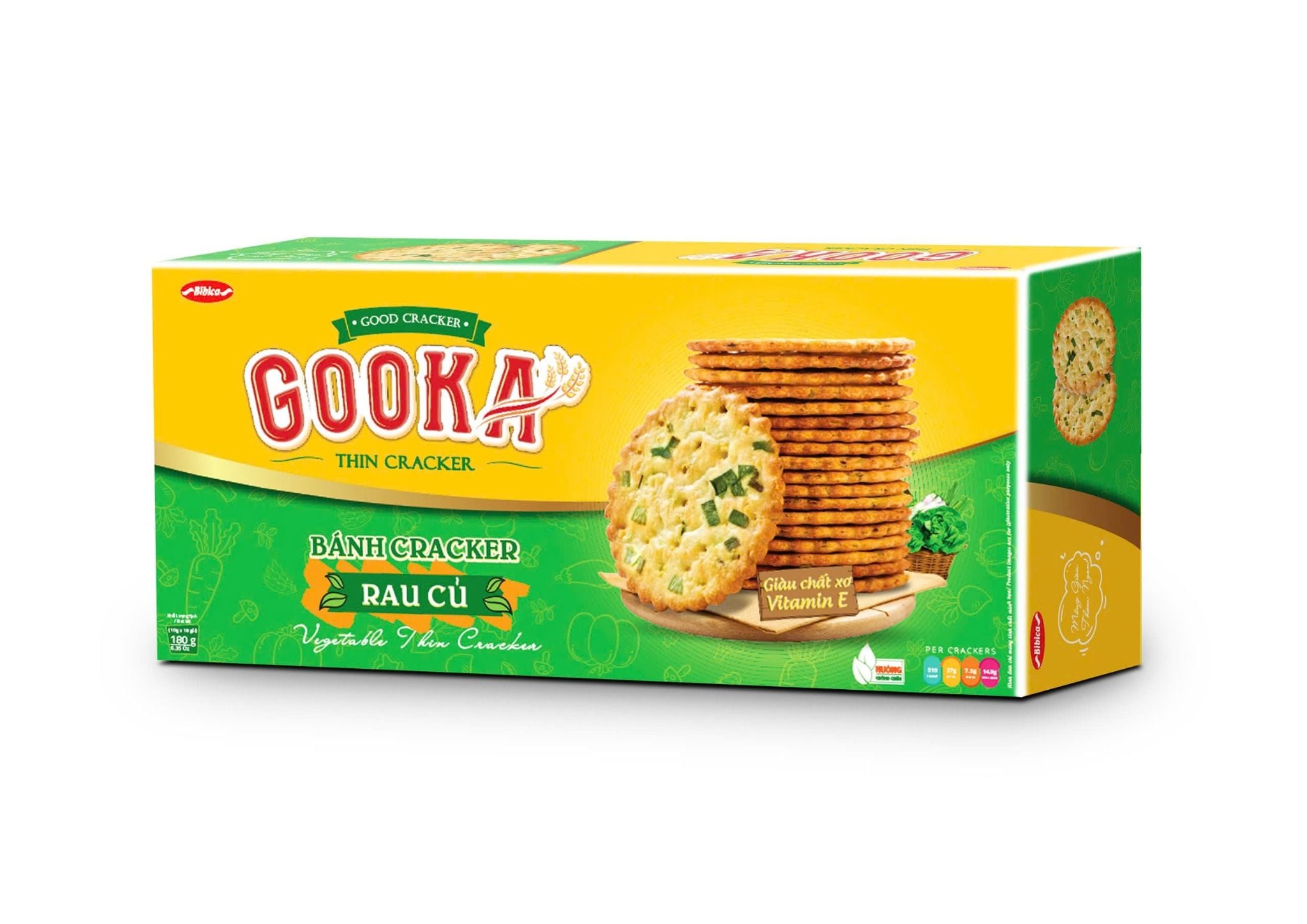  Bánh Gooka Cracker Rau Củ Bibica 180g 