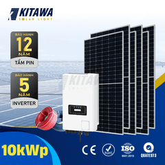Combo Hệ Thống Điện Mặt Trời Hòa Lưới Bám Tải 10kWp 1 Pha 220V