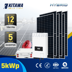 Combo Điện Mặt Trời Hybrid 5kWp Hòa Lưới 1 Pha 220V