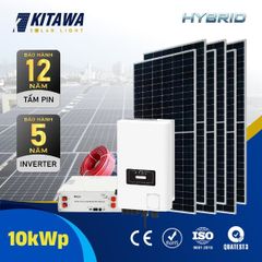 Combo Hệ Thống Điện Mặt Trời Hybrid 10kWp Hòa Lưới 3 Pha 380V