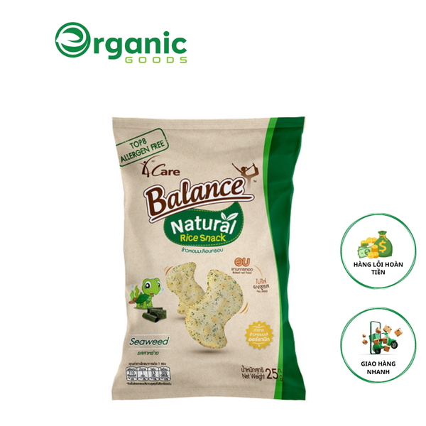 BÁNH SNACK GẠO VỊ RONG BIỂN BALANCE 25G – ORGANIC GOODS