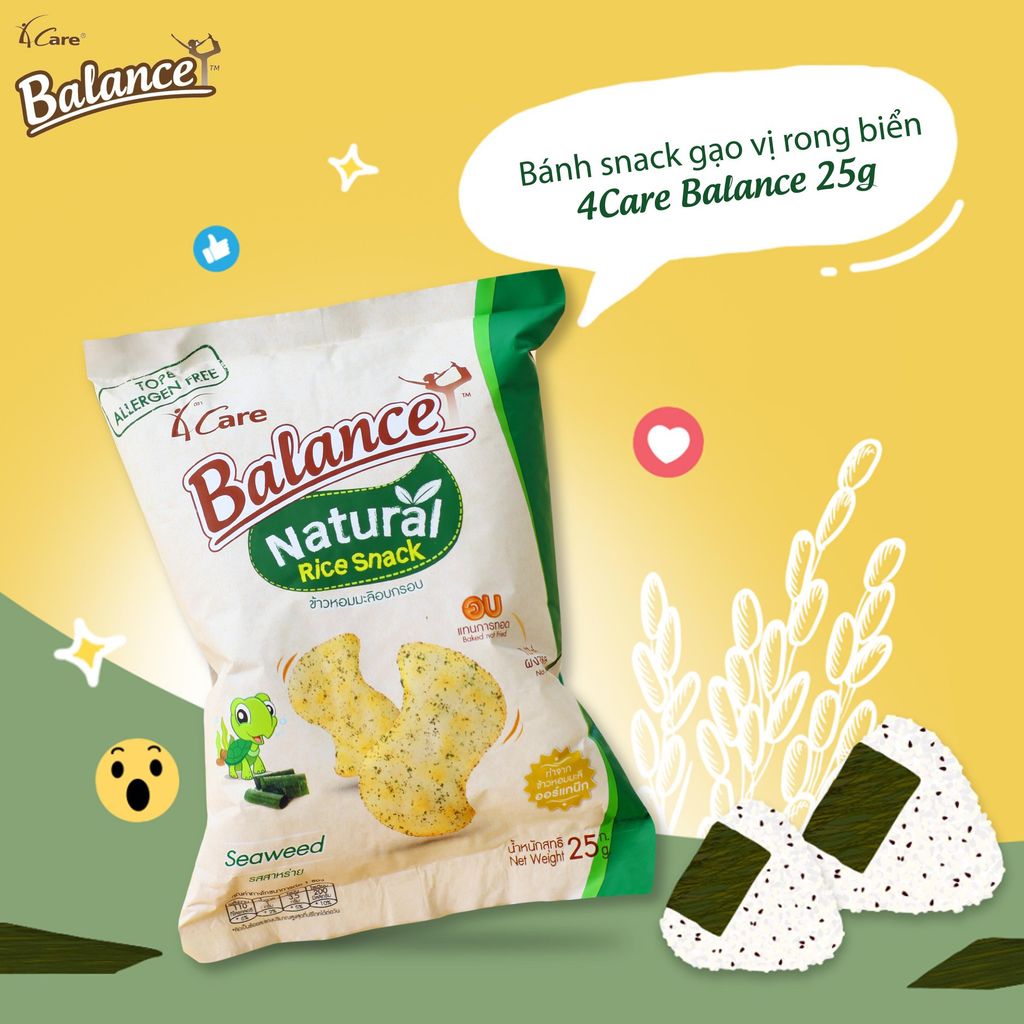 BÁNH SNACK GẠO VỊ RONG BIỂN BALANCE 25G – ORGANIC GOODS