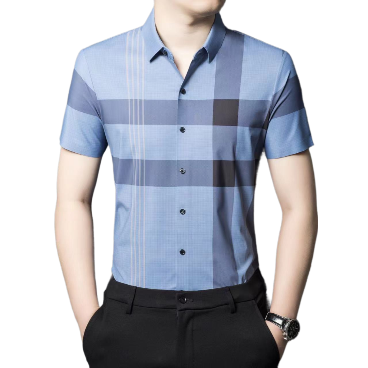  Áo Sơ Mi cộc tay Vincento Kazuma - Chất liệu Lụa Nhật co giãn 4 chiều 