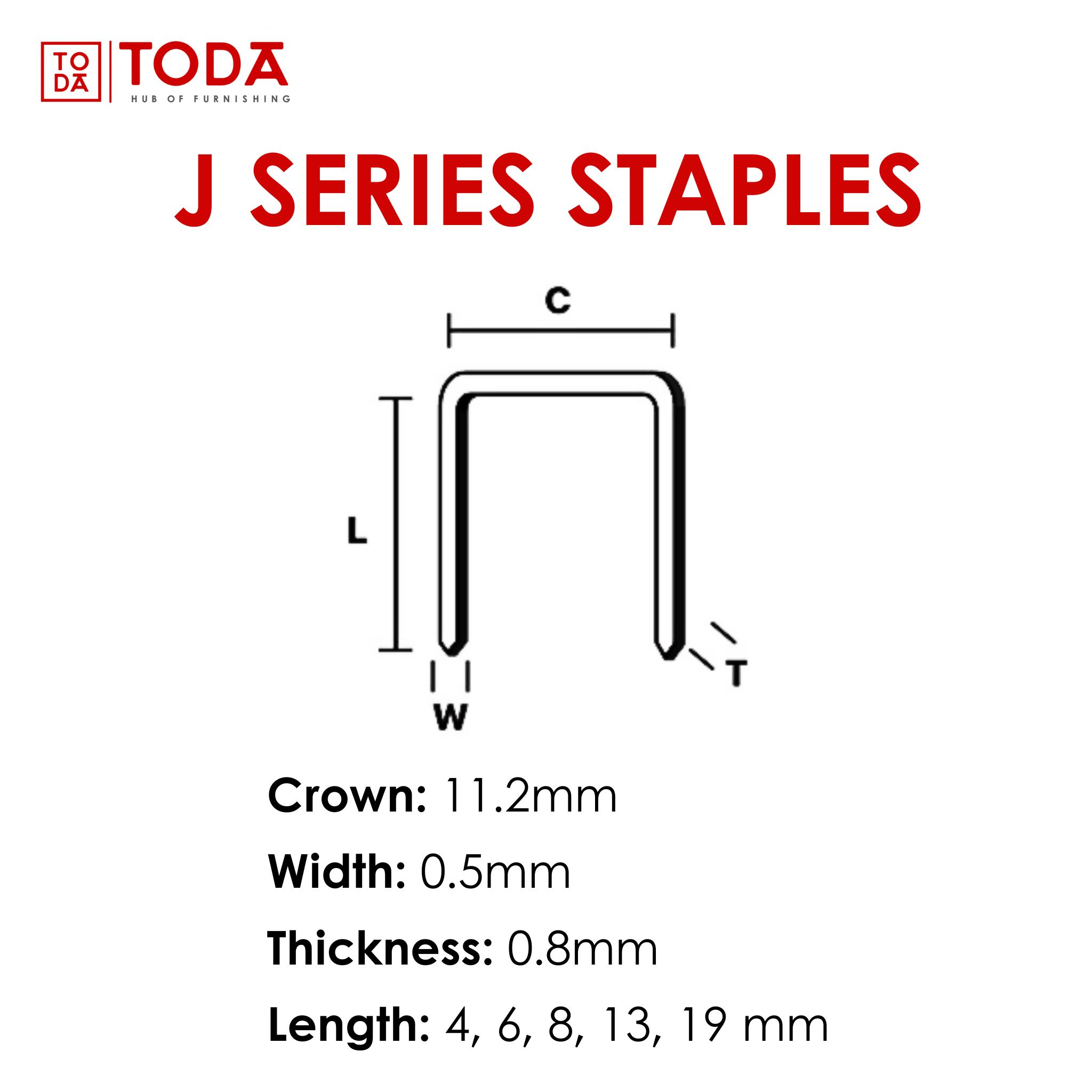  TODA Ghim Bấm Công Nghiệp Chữ U 1010J Đen 