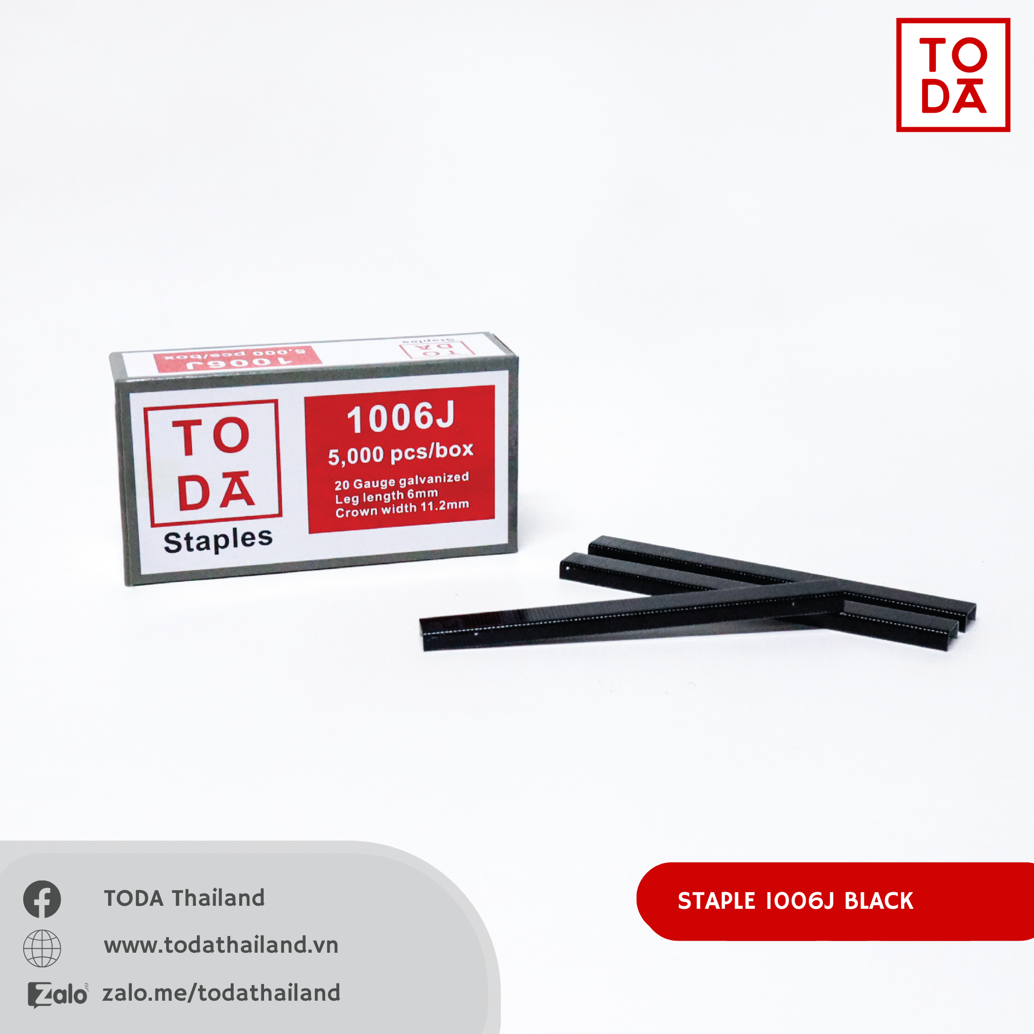  TODA Ghim Bấm Công Nghiệp Chữ U 1006J Đen 