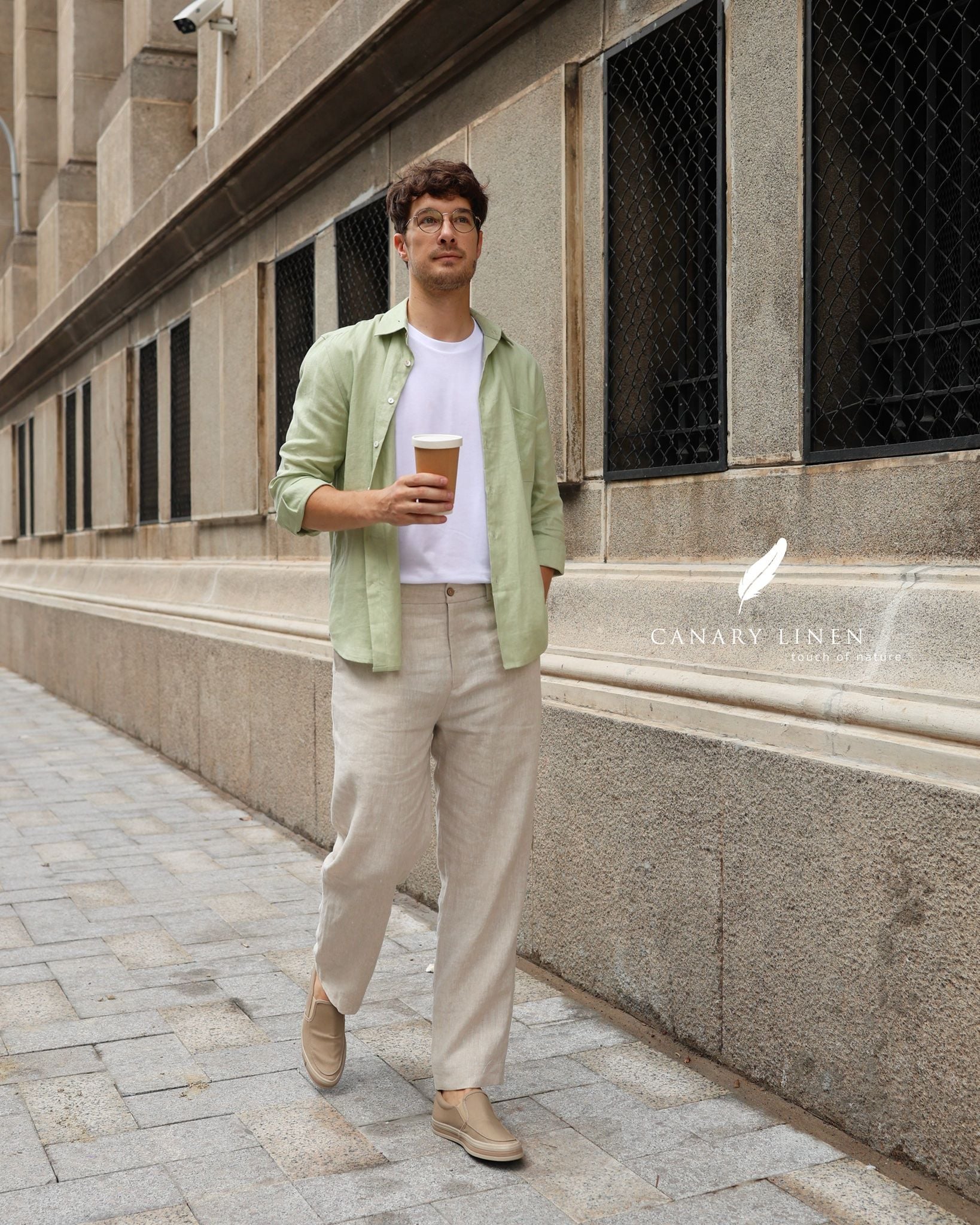  Men's Linen Stride Pants - Muối tiêu 