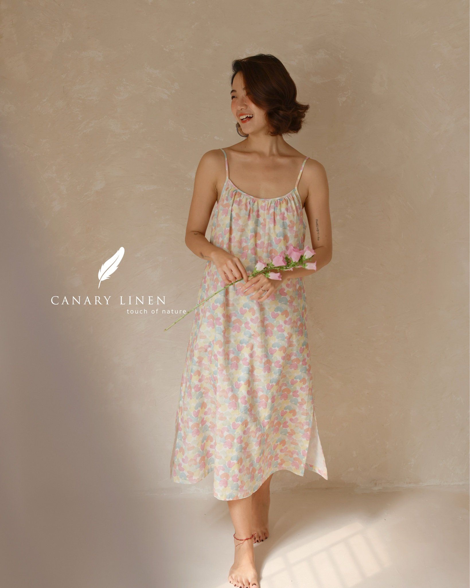  Casa Dress - Hoạ tiết trái tim - Freesize 