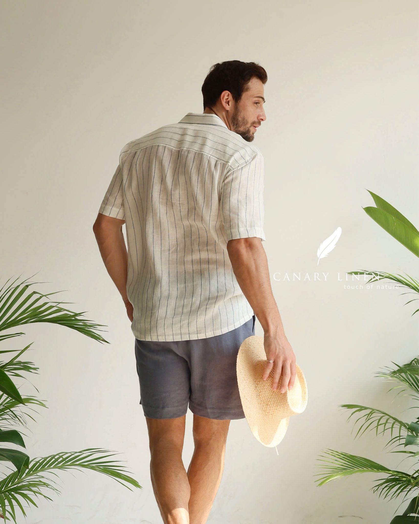  Short-Sleeve Polo Shirt - Trắng sọc 