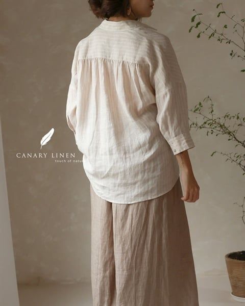  Tie Shirt - Kem sọc - Freesize 