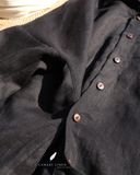  Áo sơ mi nút cài eo - Đen 