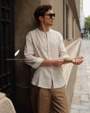  Áo sơ mi cổ trụ - Muối tiêu 