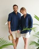  Short - Sleeve Polo Shirt - Xanh sọc 