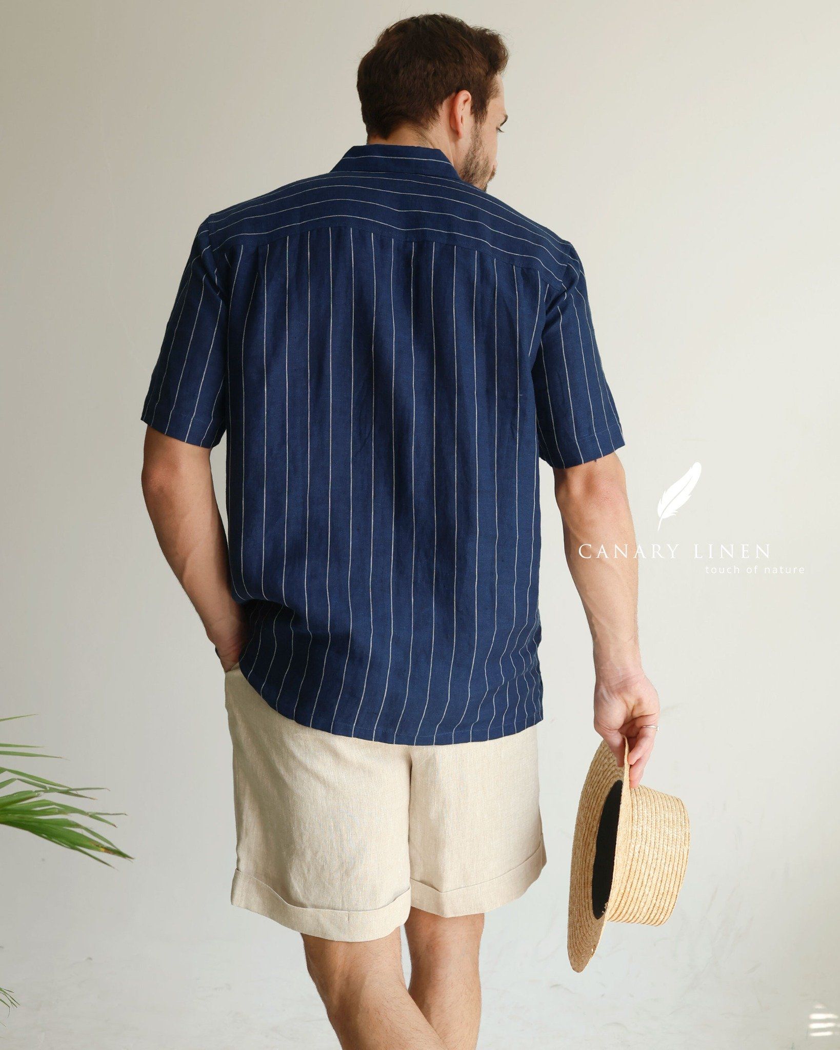  Short - Sleeve Polo Shirt - Xanh sọc 