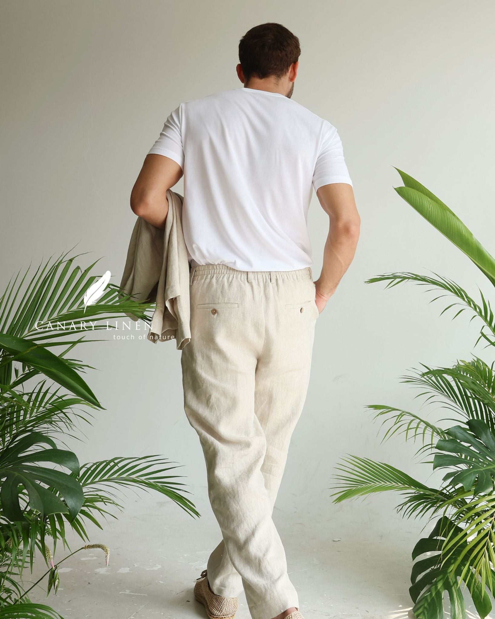  Men's Linen Stride Pants - Muối tiêu 