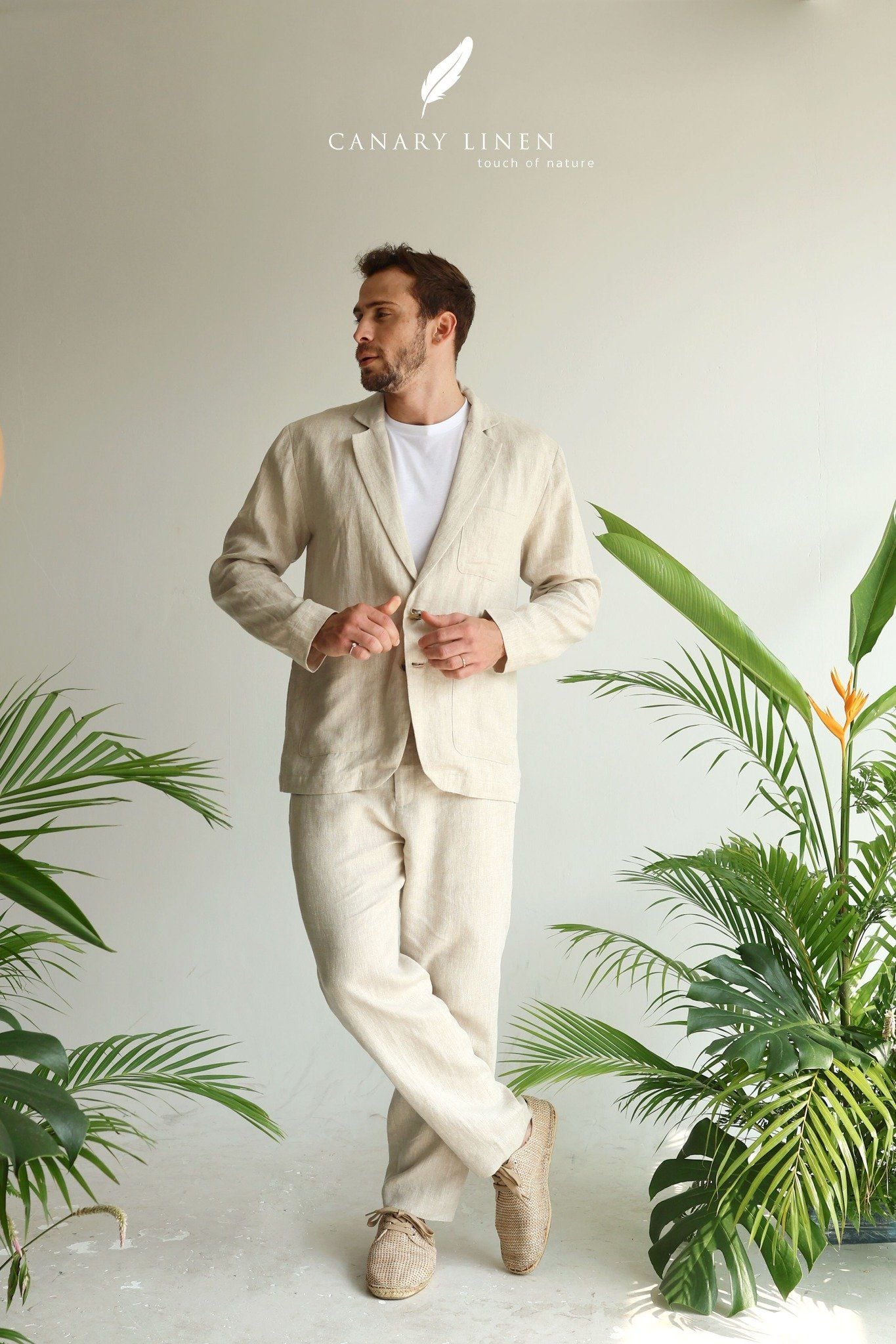  Men's Linen Stride Pants - Muối tiêu 